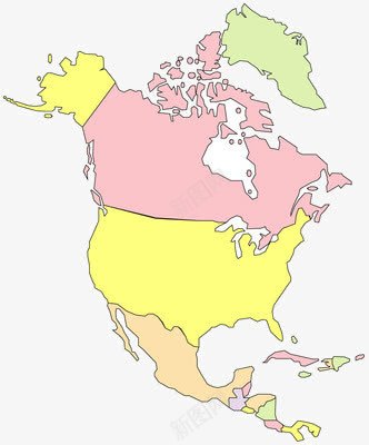 北美地图png免抠素材_88icon https://88icon.com 北美 地图 地理位置 粉色