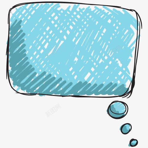蓝色手绘对话框png免抠素材_88icon https://88icon.com 对话 气泡对话框 聊天 蓝色手绘对话框对话框免费下载