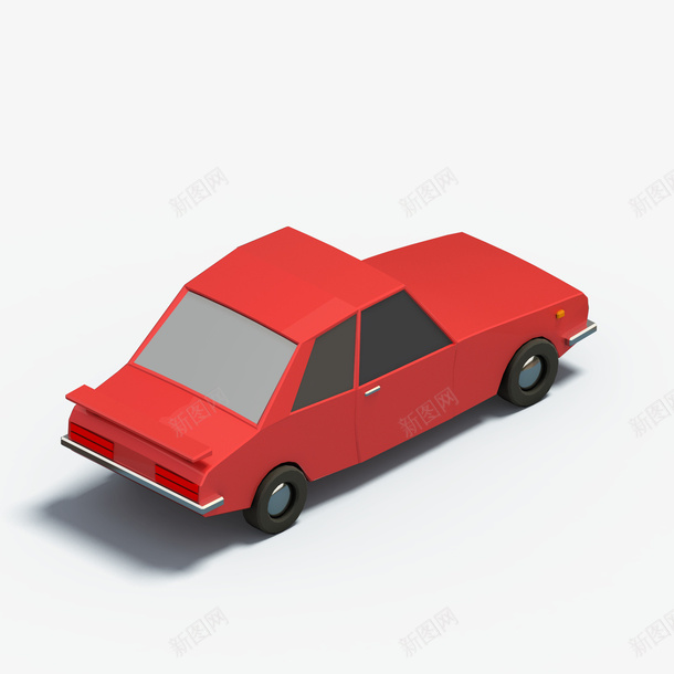 红色汽车的创意模型png免抠素材_88icon https://88icon.com 卡通 尾翼 汽车模型 立体 等轴3D 红色汽车 背面 高清 高端