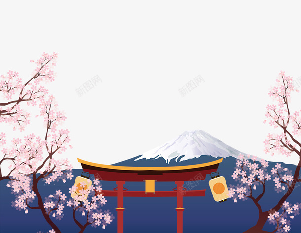 日本建筑樱花装饰psd免抠素材_88icon https://88icon.com 免抠粉色花朵 富士山 建筑 日本 樱花装饰 灯笼装饰 美丽的富士山