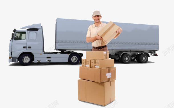 大货车和快递员png免抠素材_88icon https://88icon.com 大货车 安全 快递员 极速 纸箱子 货车 送货员