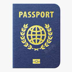 蓝色封面皮质国际护照实物素材