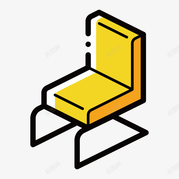 黄色手绘座椅元素矢量图ai免抠素材_88icon https://88icon.com 卡通插画 固定 家具 座椅 扁平化 手绘 黄色 矢量图