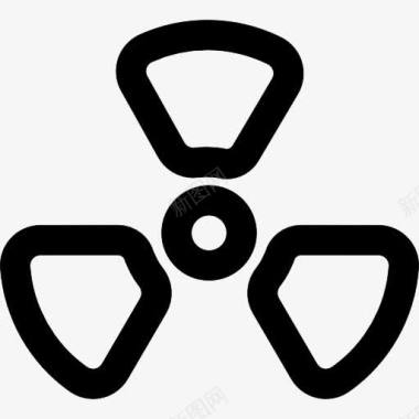 放射性辐射警告的轮廓图标图标