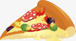 意式香肠披萨一块意式美食披萨高清图片