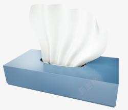 蓝色纸质包装的抽纸巾实物素材