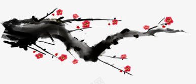 梅花水墨画png免抠素材_88icon https://88icon.com 中国风 梅枝 梅花 水墨画