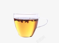 透明玻璃杯子大麦茶茶汤高清图片