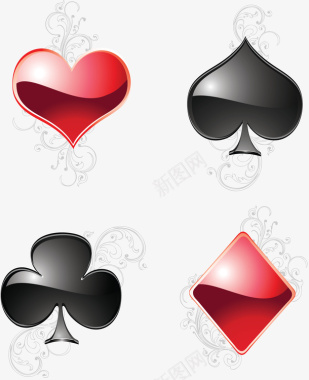 半边梅黑红梅方扑克牌图标图标