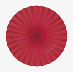 红色圆形微立体图案折纸素材