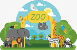 动物园和小动物矢量图素材