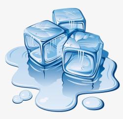 融化的液体冰块融化插画高清图片