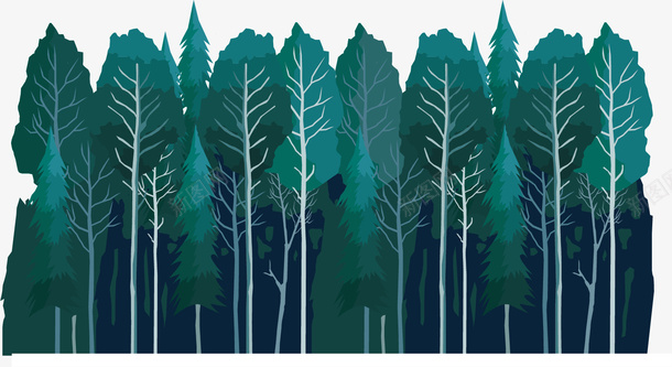 深绿色的树林矢量图ai免抠素材_88icon https://88icon.com 一排树 壮观 木材 树叶 树木 树林 矢量图 绿色 美丽 蓝色