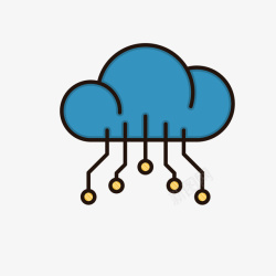 科学技术蓝色云朵卡通电子图标高清图片