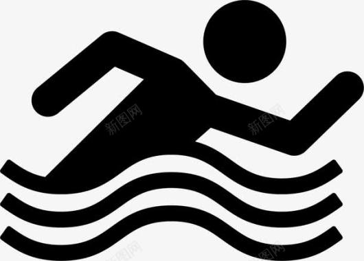 运动符号游泳LOGO图标图标