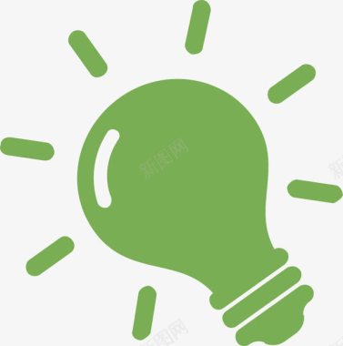环形PPT绿色创意个性灯泡图标图标