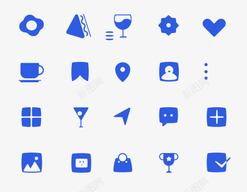 蓝色闪电背景蓝色线型网页UI图标的icon图标
