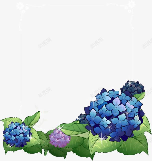 绣球花腾边框png图片免费下载-素材wewauta-88ICON