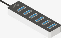 电子USB一排USB卡通插座高清图片