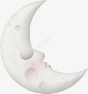 雪花装饰月亮剪影月牙剪影睡觉的月牙图标图标