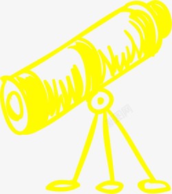 天文望远镜黄色望远镜装饰图案高清图片