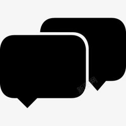 对话框界面两个黑色矩形对话框界面的聊天符号图标高清图片