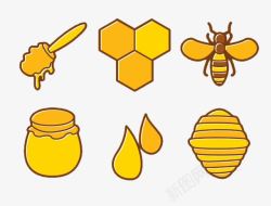 卡通蜜蜂和蜂蜜素材
