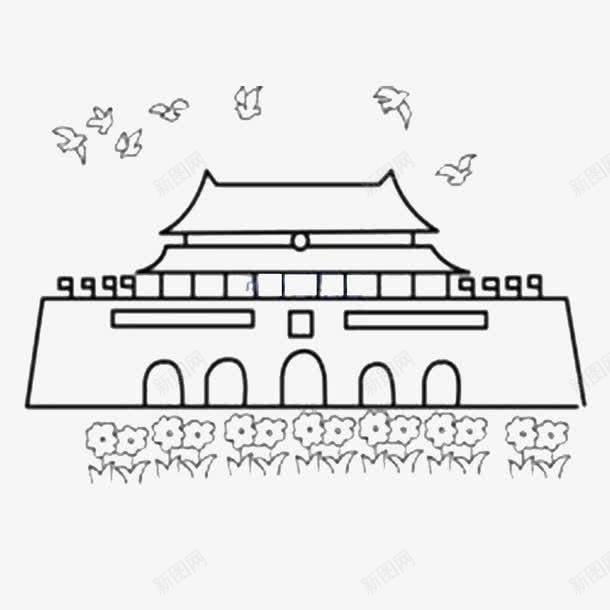 天安门剪画png免抠素材_88icon https://88icon.com 古城门 古建筑 古色古香 大气的 天安门 宽广的 气派