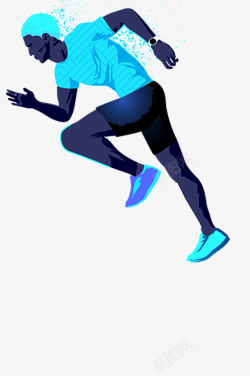 跑步马拉松人物剪影插图素材