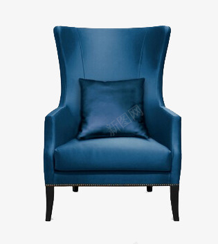 蓝色带抱枕单人沙发png免抠素材_88icon https://88icon.com 抱枕 沙发 蓝色 装饰