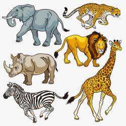手绘非洲野生动物素材