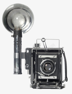 历史回忆黑色带闪光灯的相机古代器物实物高清图片