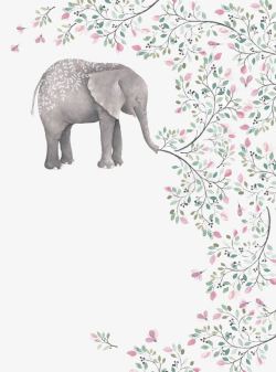 创意大象创意大象花环边框高清图片