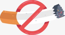 拒绝烟草香烟和禁止标志卡通高清图片