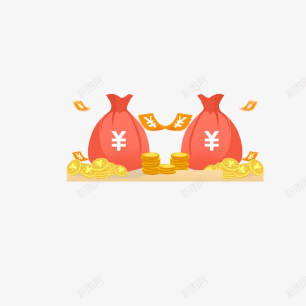 红色钱袋png免抠素材_88icon https://88icon.com 商业 基金 投资 经济 金币 金融 金袋子 钱袋 钱雨