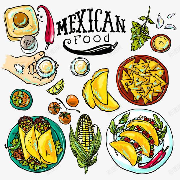墨西哥美食插画png免抠素材_88icon https://88icon.com 墨西哥美食 煎饼卷 龙舌兰