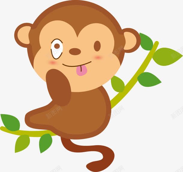 做鬼脸的猴子png免抠素材_88icon https://88icon.com 做鬼脸 动物 卡通猴子 可爱猴子 可爱猴子表情 叶子 手绘猴子 猴子 猴子表情 矢量动物 矢量猴子 藤蔓 表情 鬼脸猴子