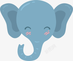 蓝色大耳朵大象素材