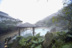 外景景色实景温泉浴场露天浴场日式高清图片