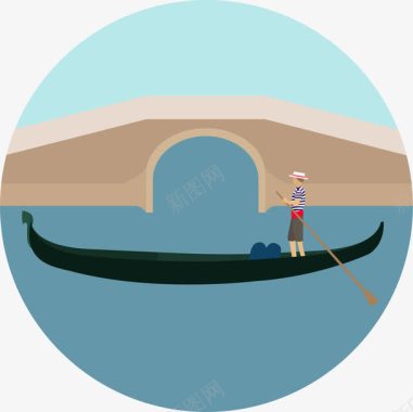 河道中国风江南水乡特色摆渡船图标图标