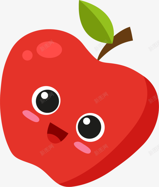 开心的红色小苹果png免抠素材_88icon https://88icon.com 一个苹果 可爱苹果 害羞 开心的苹果 笑脸 红色小苹果