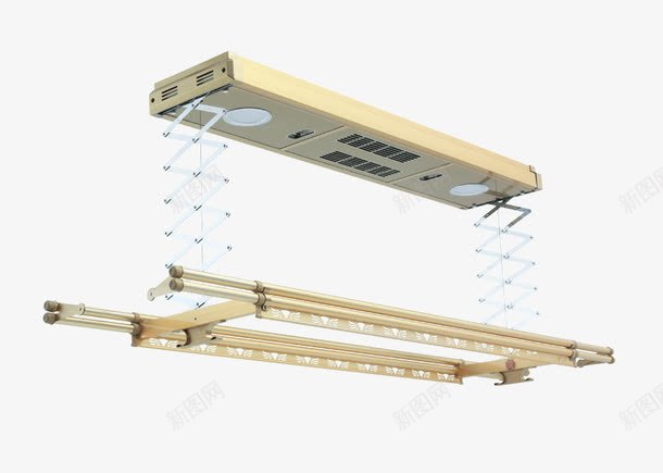 土豪金电动晾衣架png免抠素材_88icon https://88icon.com 土豪金 智能 晾衣架 暖风烘干 超强承重