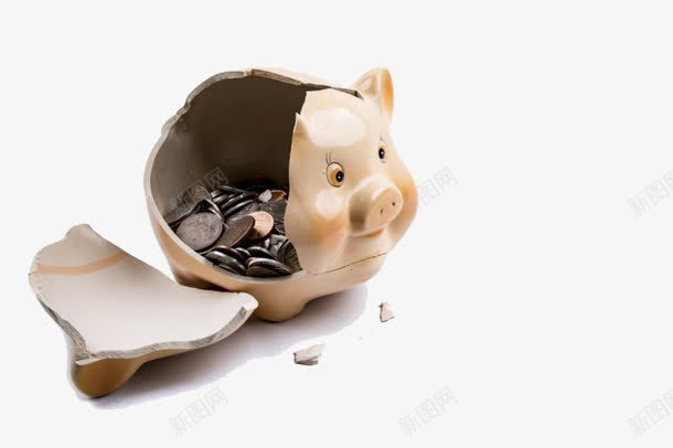 破碎的存钱罐png免抠素材_88icon https://88icon.com 小猪存钱罐 破碎 硬币 陶瓷