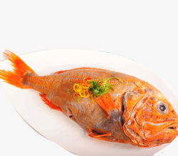 橘红色的鱼清蒸长寿鱼图高清图片