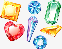 炫彩钻石水晶矢量图素材
