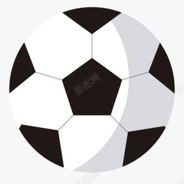 双色足球图标足球运动传统足球图标矢量图图标