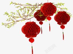 大红灯笼高高挂素材