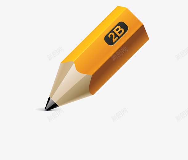 黄色2B铅笔png免抠素材_88icon https://88icon.com 一支 卡通 手绘 笔头 简图 铅笔 黄色的 黑色的