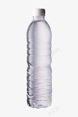 冰冷水珠透明解渴白色瓶盖带水珠的塑料瓶高清图片