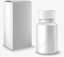 灰白色包装药罐子矢量图素材